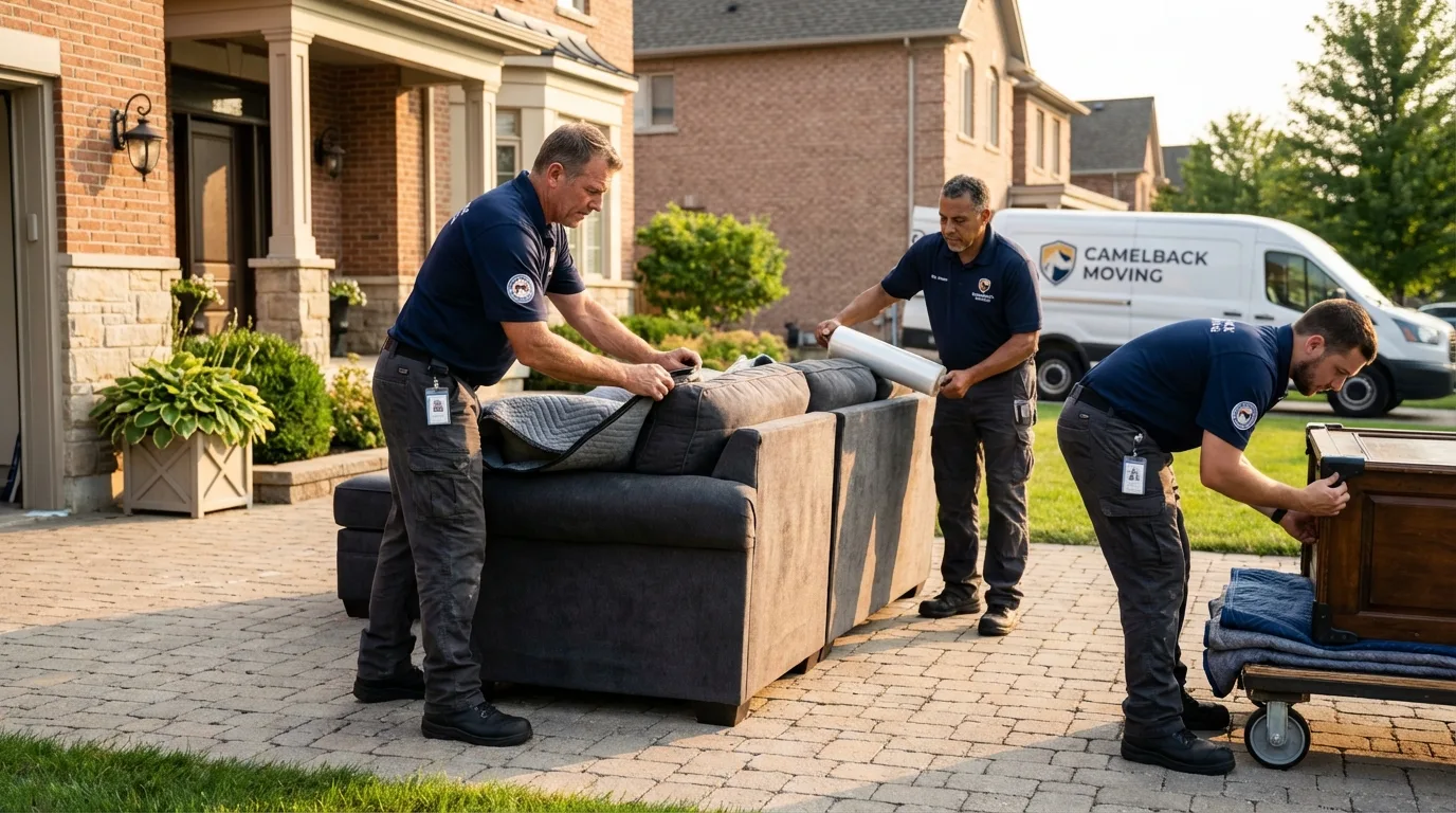 Large estate moving crew wrapping furniture in Schuylerville, NY