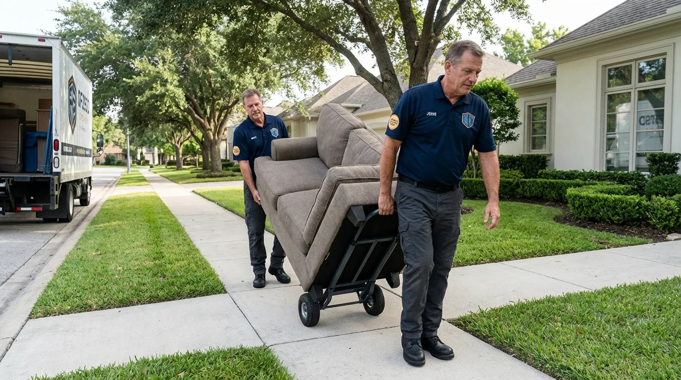 Local residential moving crew loading furniture in Schuylerville, NY