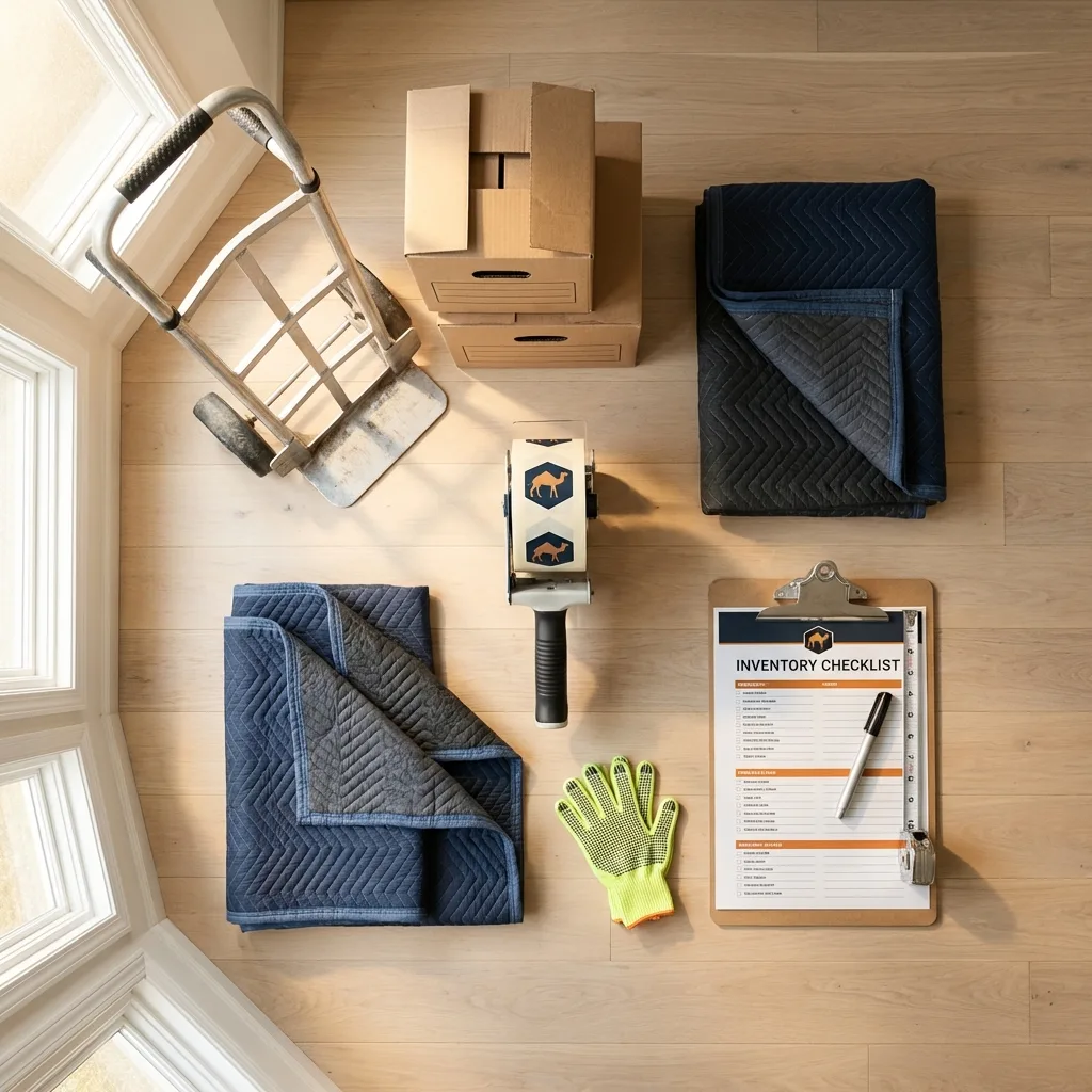Professional moving supplies and packing materials layout for Schuylerville residential relocations